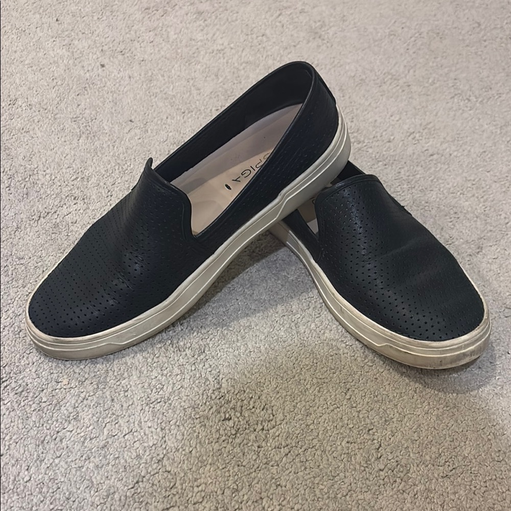 Via Spiga Black and White Loafers Slip-Ons